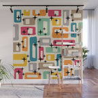 Retro Mid Century Modern Abstract Wall Mural Gallery Image 1