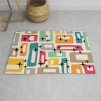 Retro Mid Century Modern Abstract Rug Gallery Image 1
