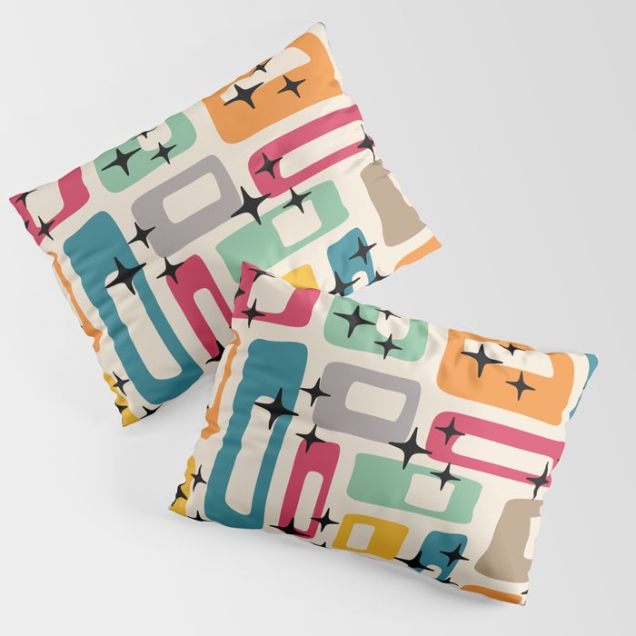 Retro Mid Century Modern Abstract Pillow Sham Gallery Image 3