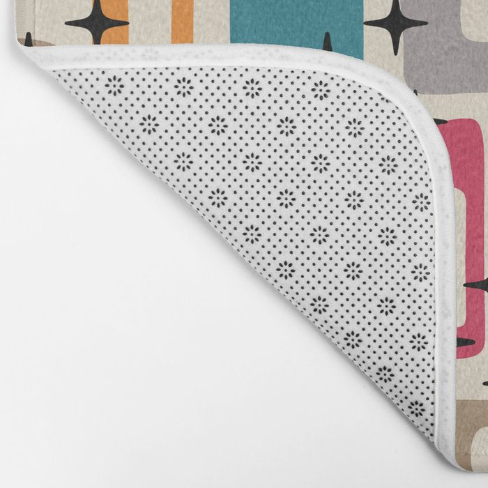 Retro Mid Century Modern Abstract Bath Mat Gallery Image 2