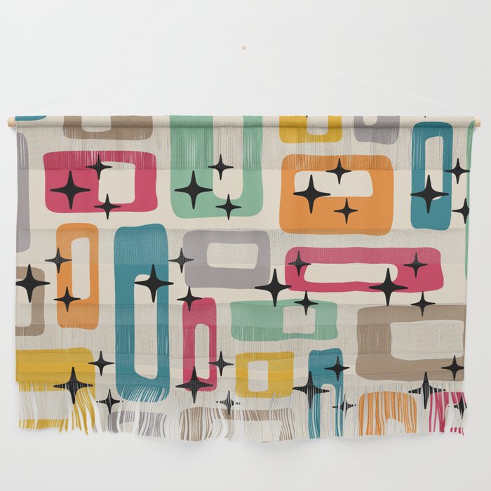 Retro Mid Century Modern Abstract Wall Hanging Gallery Image 1
