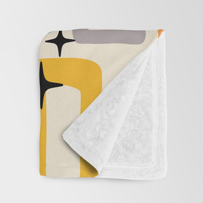 Retro Mid Century Modern Abstract Throw Blanket Gallery Image 3