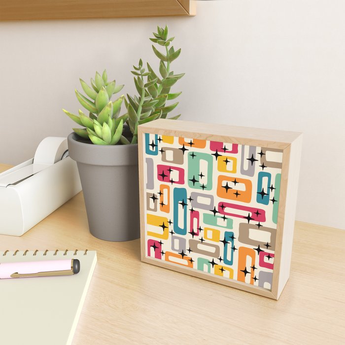 Retro Mid Century Modern Abstract Mini Art Print Gallery Image 2