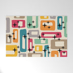 Retro Mid Century Modern Abstract Welcome Mat Gallery Image 1