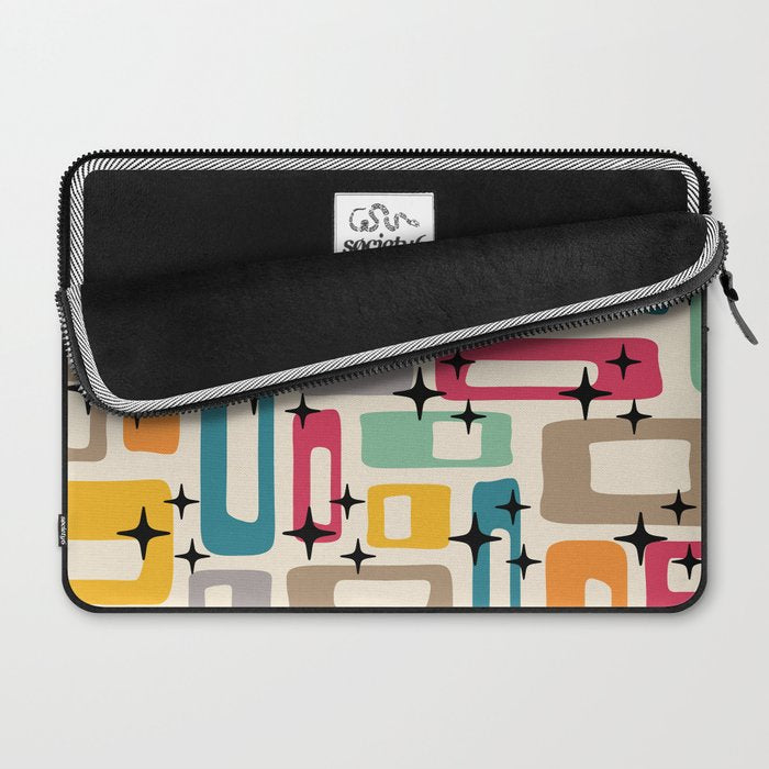 Retro Mid Century Modern Abstract Laptop Sleeve Gallery Image 2