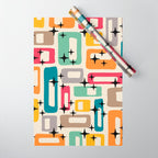 Retro Mid Century Modern Abstract Wrapping Paper Gallery Image 1