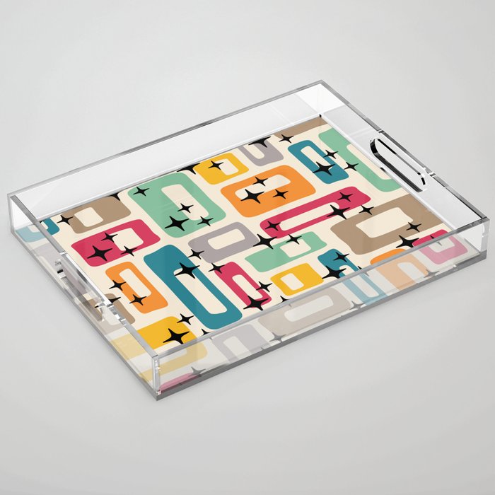 Retro Mid Century Modern Abstract Acrylic Tray Gallery Image 1