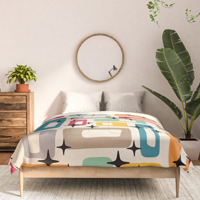 Retro Mid Century Modern Abstract Comforter Gallery Image 3