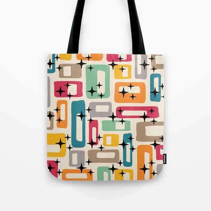 Retro Mid Century Modern Abstract Tote Bag Gallery Image 1
