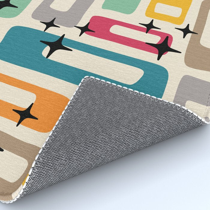 Retro Mid Century Modern Abstract Rug Gallery Image 4