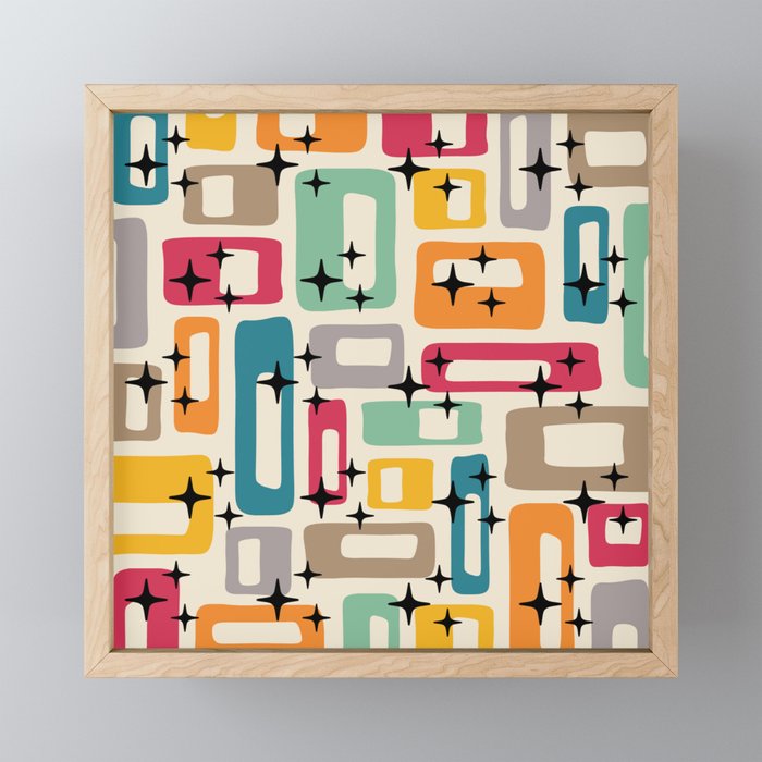 Retro Mid Century Modern Abstract Mini Art Print Gallery Image 1