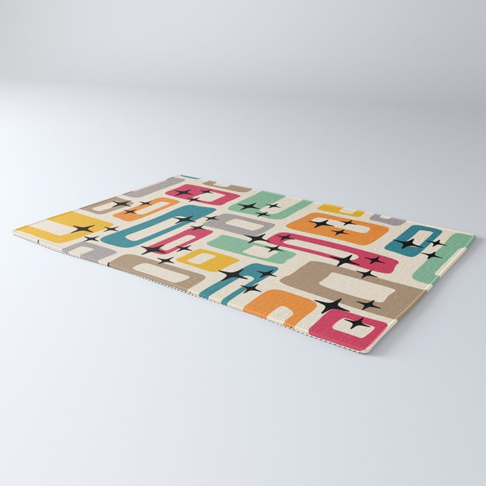 Retro Mid Century Modern Abstract Rug Gallery Image 3