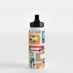 Retro Mid Century Modern Abstract Water Bottle Gallery Image 2