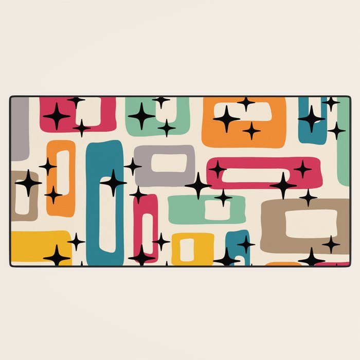 Retro Mid Century Modern Abstract Desk Mat Gallery Image 3