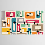 Retro Mid Century Modern Abstract Tablecloth Gallery Image 2