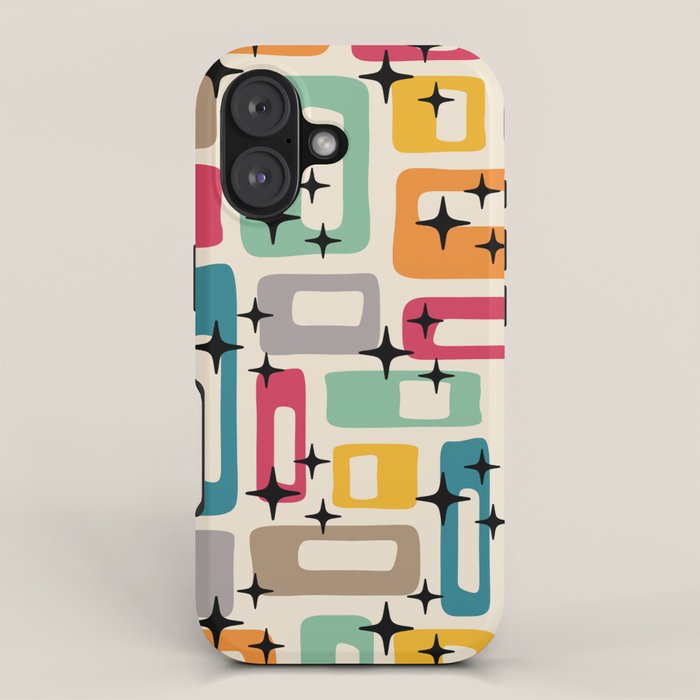 Retro Mid Century Modern Abstract iPhone Case Gallery Image 1