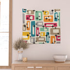 Retro Mid Century Modern Abstract Wall Tapestry Gallery Image 2