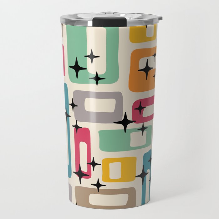 Retro Mid Century Modern Abstract Travel Mug Gallery Image 1
