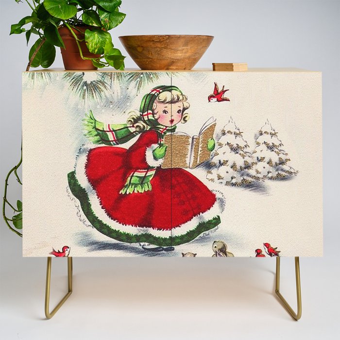 Vintage Christmas Girl Credenza Gallery Image 1