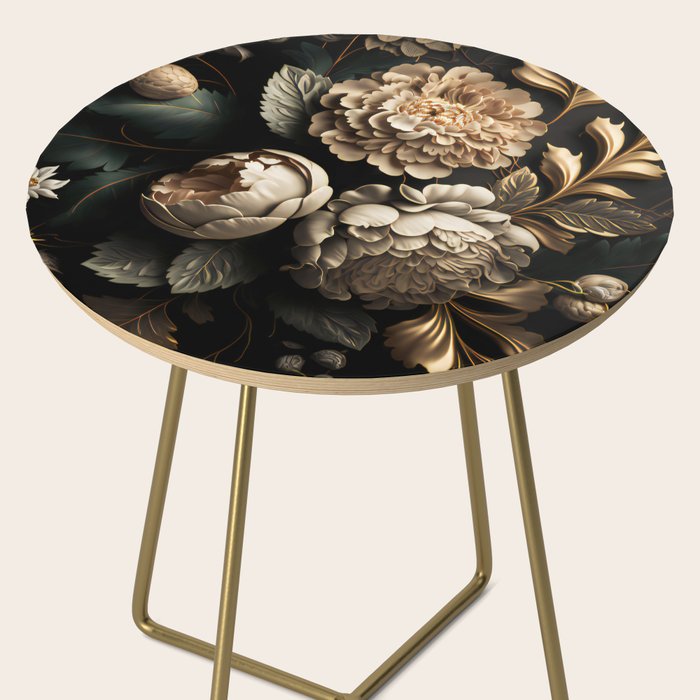 Victorian Cameo and Dark Floral Print Side Table Gallery Image 2