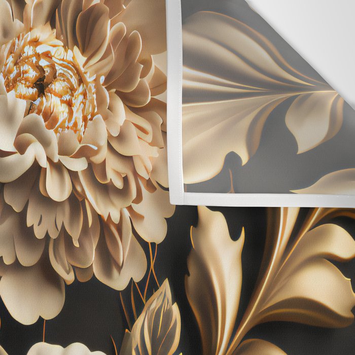 Victorian Cameo and Dark Floral Print Wall Tapestry Gallery Image 3