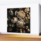 Victorian Cameo and Dark Floral Print Wall Mural Gallery Image 2