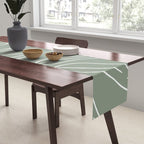 Minimalist, Leaves, Green, Boho Wall Art Table Runner Gallery Image 2