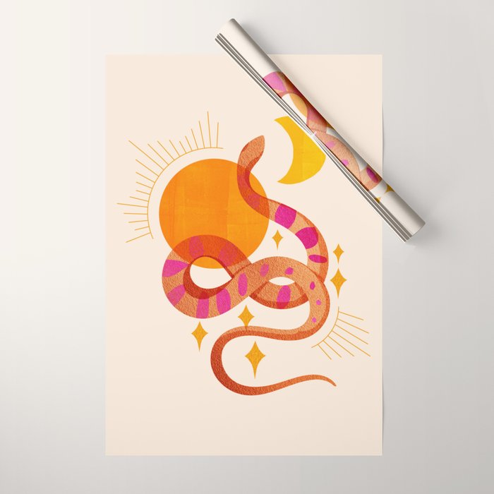 Abstraction_SUN_MOON_SNAKE_Minimalism_001 Wrapping Paper Gallery Image 1