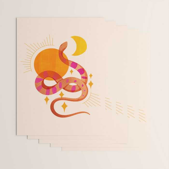 Abstraction_SUN_MOON_SNAKE_Minimalism_001 Wrapping Paper Gallery Image 3