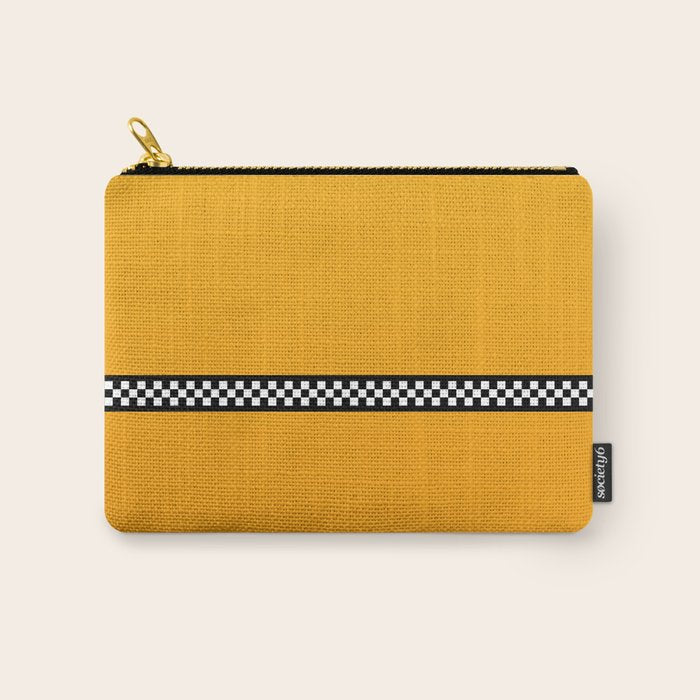 NY Taxi Cab Yellow with Black and White Check Band Carry All Pouch Gallery Image 1