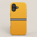 NY Taxi Cab Yellow with Black and White Check Band iPhone Case Gallery Image 1