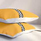 NY Taxi Cab Yellow with Black and White Check Band Pillow Sham Gallery Image 3