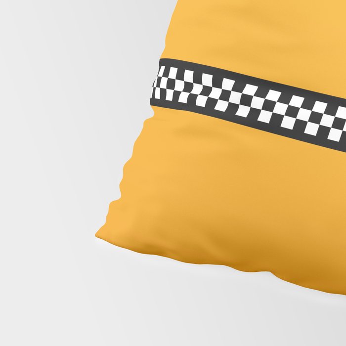 NY Taxi Cab Yellow with Black and White Check Band Pillow Sham Gallery Image 4