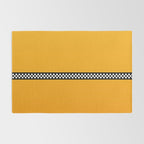 NY Taxi Cab Yellow with Black and White Check Band Rug Gallery Image 2