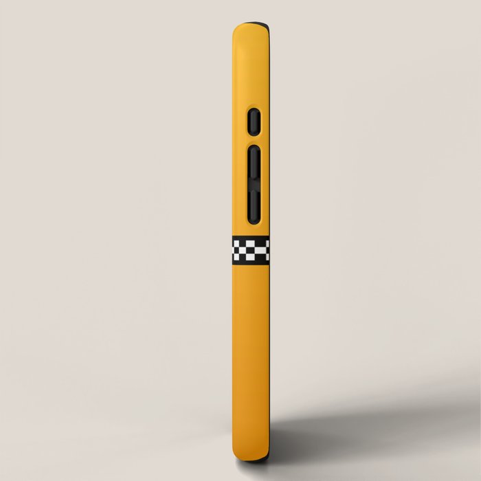 NY Taxi Cab Yellow with Black and White Check Band iPhone Case Gallery Image 2