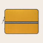 NY Taxi Cab Yellow with Black and White Check Band Laptop Sleeve Gallery Image 1