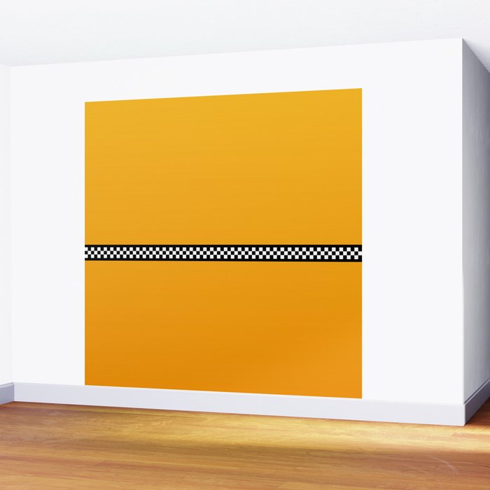 NY Taxi Cab Yellow with Black and White Check Band Wall Mural Gallery Image 2