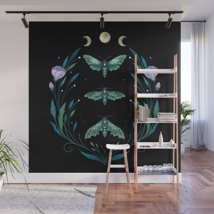 Lime Hawk Moths Night Wall Mural Gallery Image 1
