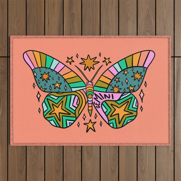Gemini Butterfly Outdoor Rug Gallery Image 1