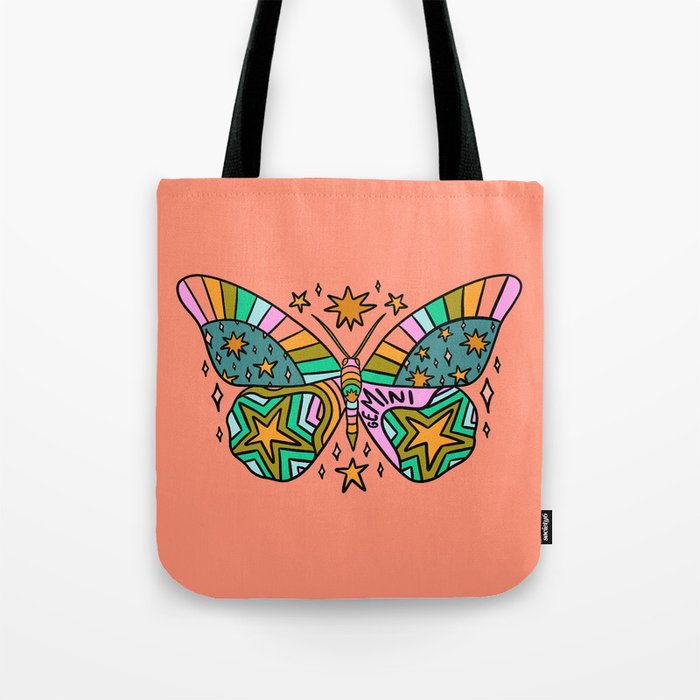 Gemini Butterfly Tote Bag Gallery Image 1