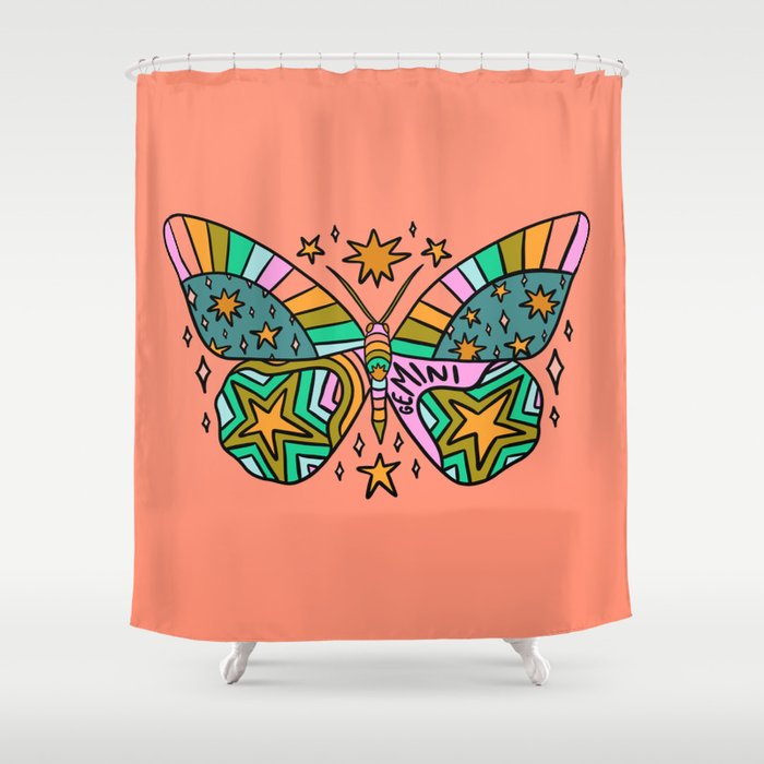 Gemini Butterfly Shower Curtain Gallery Image 1