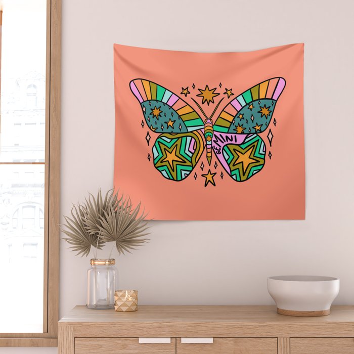 Gemini Butterfly Wall Tapestry Gallery Image 2