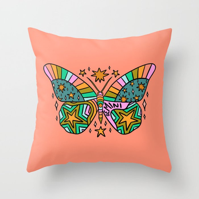 Gemini Butterfly Throw Pillow Gallery Image 6