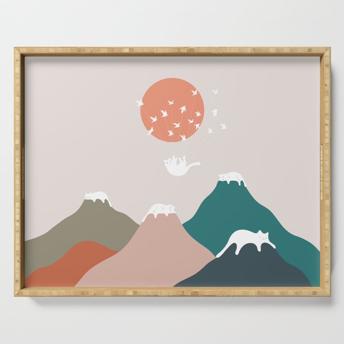 Cat Landscape 193 Serving Tray Gallery Image 1