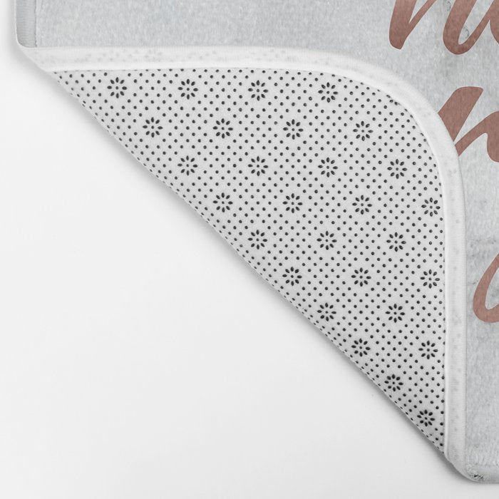 Hello Gorgeous, Rose Gold, Pink, Marble Bath Mat Gallery Image 2