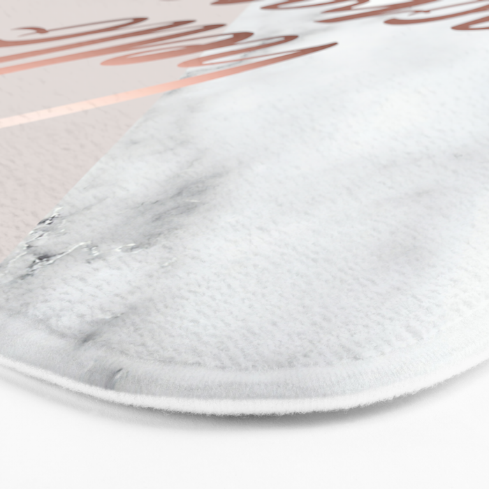 Hello Gorgeous, Rose Gold, Pink, Marble Bath Mat Gallery Image 3