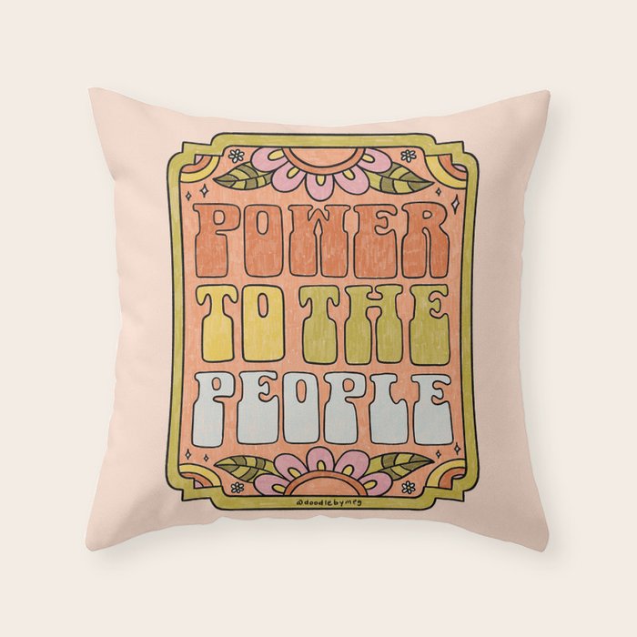 Power to the Peopl Throw Pillow Gallery Image 6