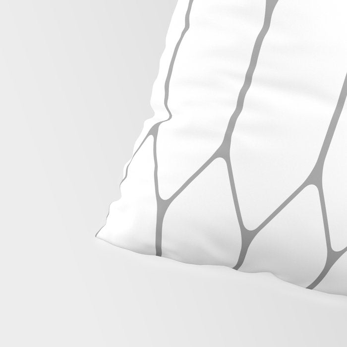 Long Honeycomb Minimalist Geometric Pattern in Gray and White Pillow Sham Gallery Image 4