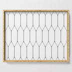 Long Honeycomb Minimalist Geometric Pattern in Gray and White Serving Tray Gallery Image 1