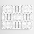 Long Honeycomb Minimalist Geometric Pattern in Gray and White Jigsaw Puzzle Gallery Image 1